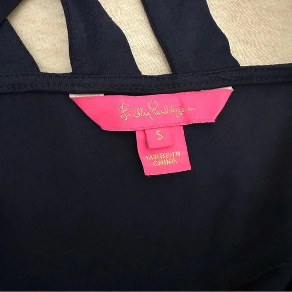 Lilly Pulitzer Women’s Ophelia Blue Rayon 3/4 Sleeve Swing Stretch Dress Size S - Picture 3 of 8